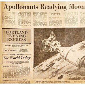 1969 Apollo 11 Moon Lander Preparation Portland Express Newspaper July 18 DWJJ